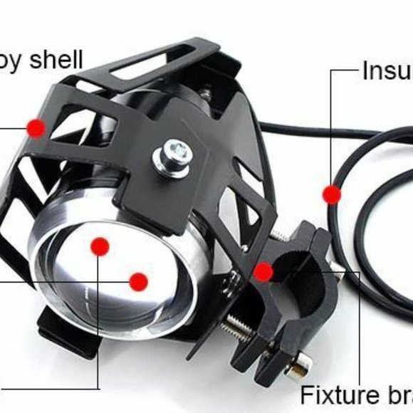 Dual Motorcycle U5 LED DRL Headlamp Auxiliary Lamp~Fog~Spotlights W/Switch - Picture 2 of 5
